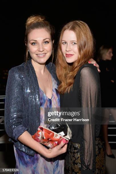 Actresses Kate Jenkinson and Anna McGahan attend the Australians In Film and Heath Ledger Scholarship Host 5th Anniversary Benefit Dinner on June 12,...