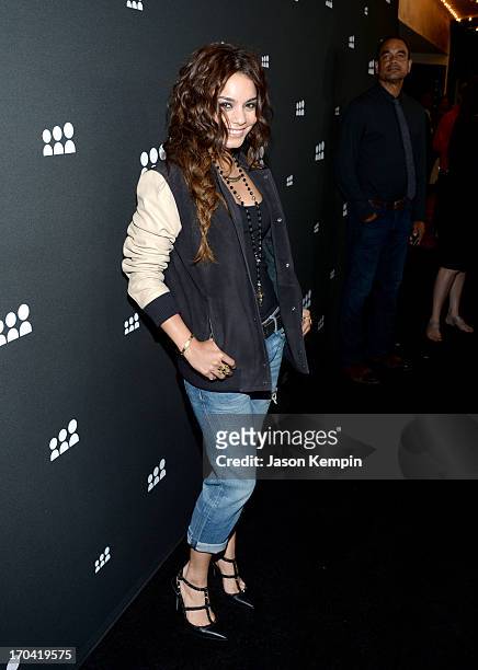 Actress/singer Vanessa Hudgens attends the new Myspace launch event at the El Rey Theatre on June 12, 2013 in Los Angeles, California