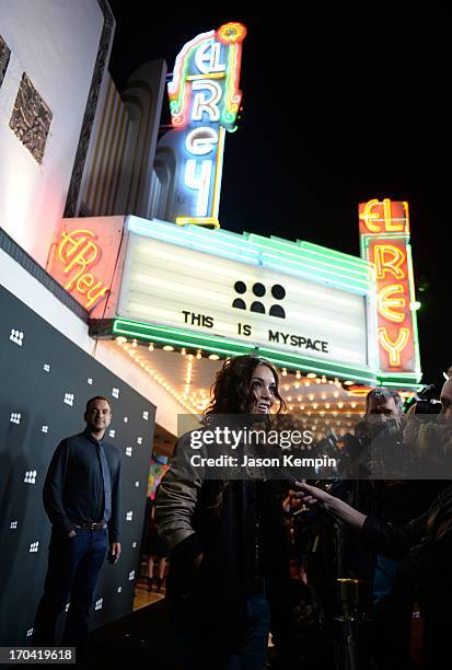 Actress/singer Vanessa Hudgens attends the new Myspace launch event at the El Rey Theatre on June 12, 2013 in Los Angeles, California