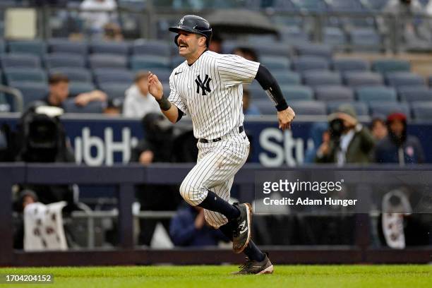 Austin Wells of the New York Yankees in action against the Arizona Diamondbacks during the eighth inning at Yankee Stadium on September 25, 2023 in...
