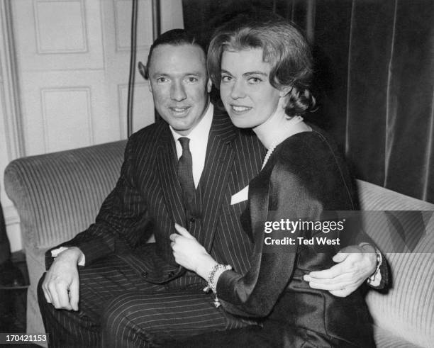 Princess Margaretha of Sweden with her fiance John Ambler at a press conference in London. Princess Margaretha is in London to meet relatives and...