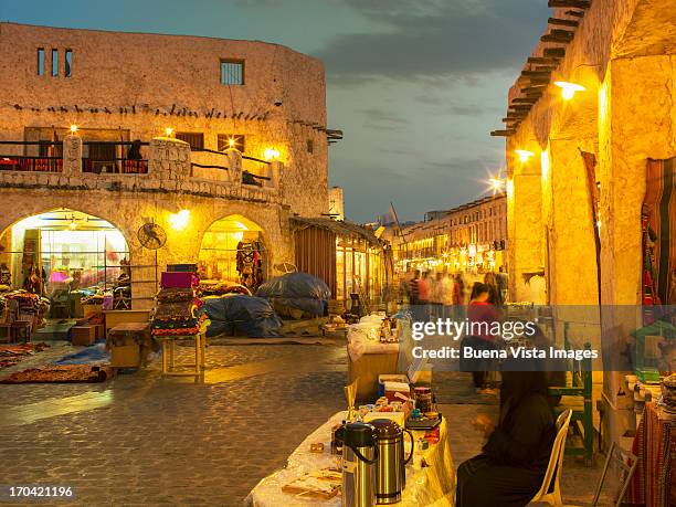 waqif souk in doha, qatar. - qatar business stock pictures, royalty-free photos & images
