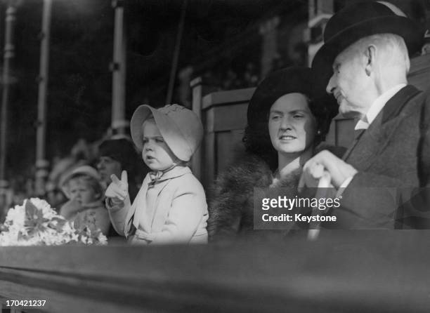 Princess Sibylla of Sweden with her daughter Princess Margaretha of Sweden at the Stockholm Stadium where they attended the 'Children's Day...