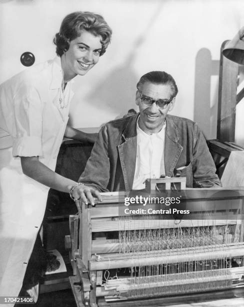 Princess Margaretha of Sweden is working as an assistant in the therapeutic section of a Stockholm hospital, 14th November 1958. In this picture the...