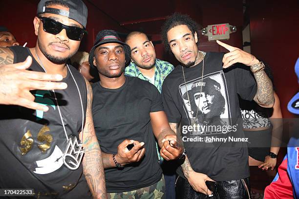Rapper Torch, radio personality Charlamagne Tha God, DJ Envy and rapper Gunplay attend S.O.B.'s on June 12, 2013 in New York City.