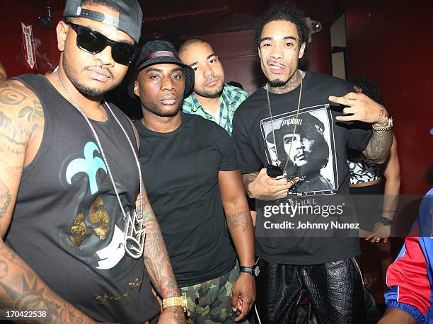 Rapper Torch, radio personality Charlamagne Tha God, DJ Envy and rapper Gunplay attend S.O.B.'s on June 12, 2013 in New York City.