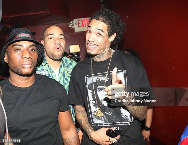 Radio personality Charlamagne Tha God, DJ Envy and rapper Gunplay attend S.O.B.'s on June 12, 2013 in New York City.