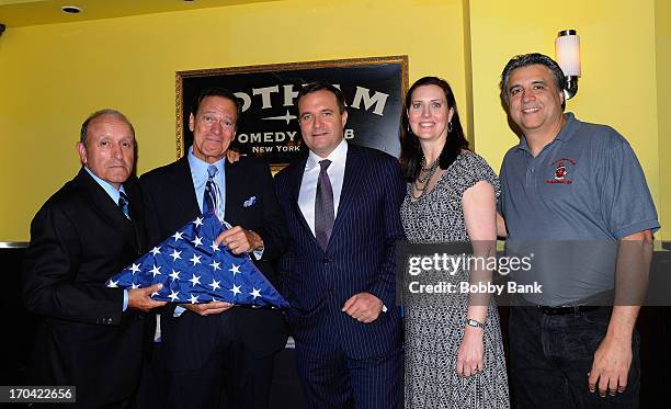 Founder of WTC Tribute Center, Lee Ielpi, Joe Piscopo, Greg Kelly and John Larocchia attends Laughter Saves Lives Comedy Night to Benefit The Tribute...