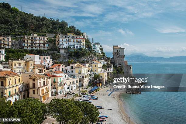 the village of cetara, amalfi peninsula - cetara fotografías e imágenes de stock