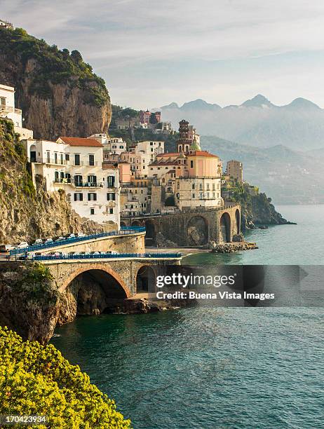 the village of atrani, amalfi peninsula - positano italy stock pictures, royalty-free photos & images