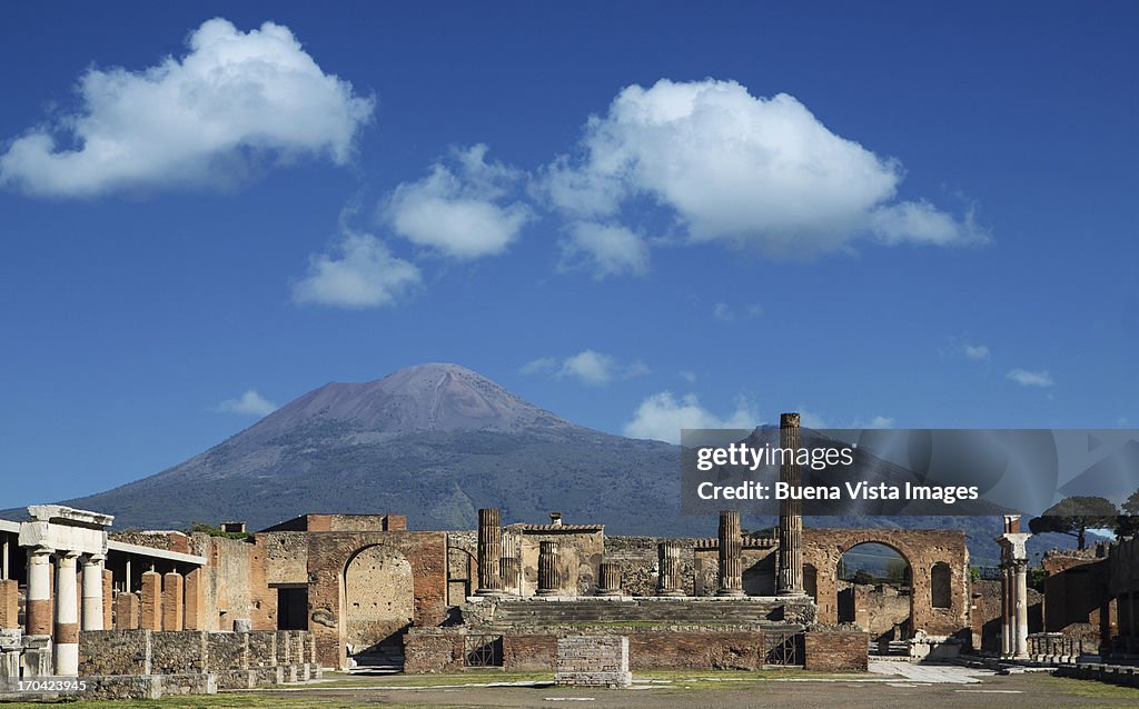 Vulcan Vesuvio and Pompei ruins, the Forum