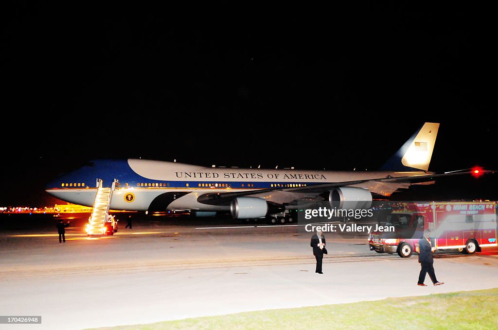 President Barack Obama Arrives In Miami