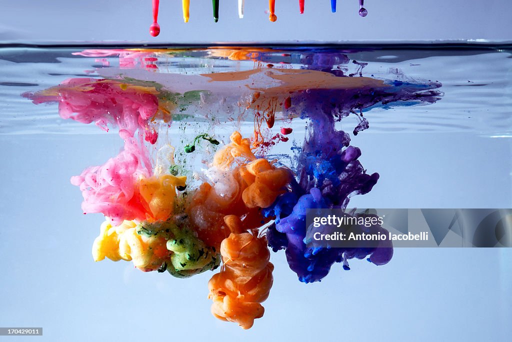 Acrylic paints in water