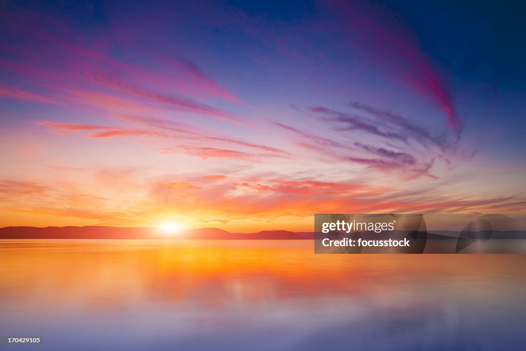Sunset over water