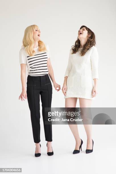 Actors Anna Faris and Zooey Deschanel are photographed for The Wrap Magazine on April 18, 2014 in Los Angeles, California. PUBLISHED IMAGE.