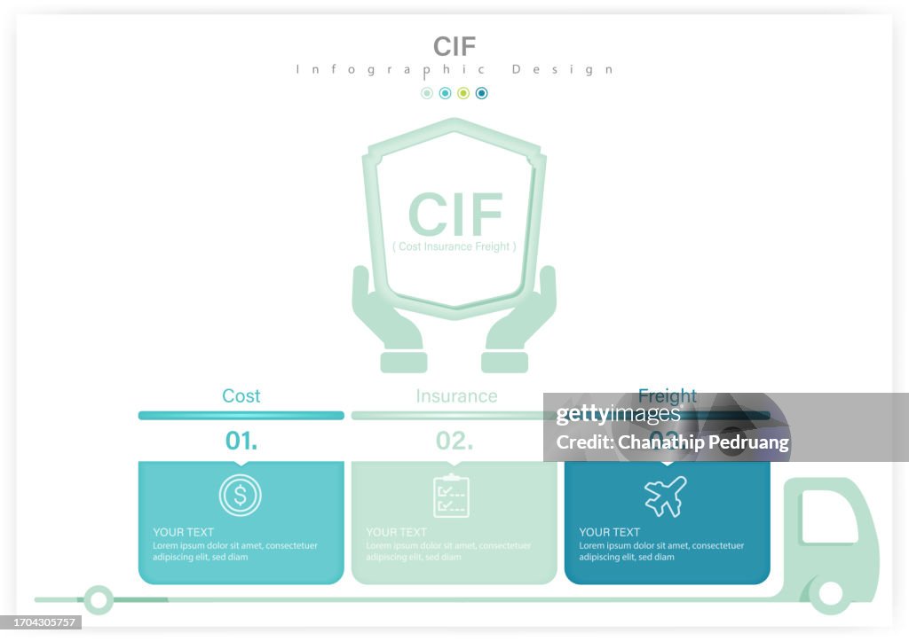 Business Vector Infographic Design Template Stock Illustration Cif Cost ...