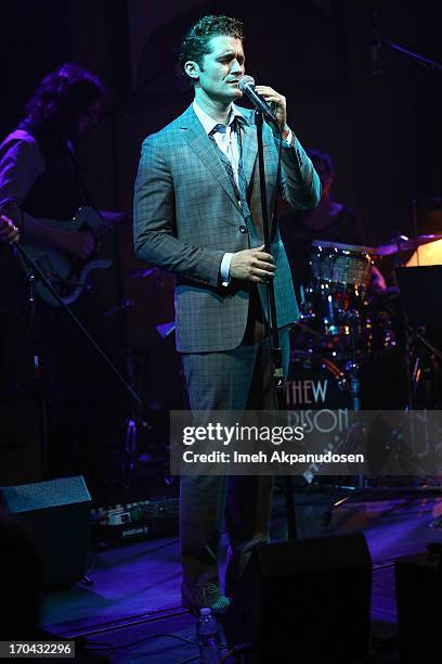 Singer/actor Matthew Morrison performs at The Sayers Club on June 12, 2013 in Hollywood, California.