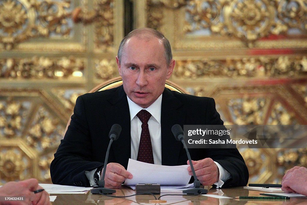 Vladimir Putin Hosts Budget Meeting At The Grand Kremlin Palace