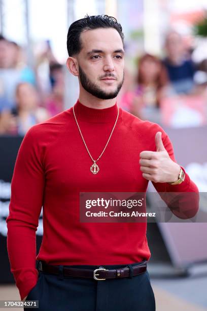 Antón Álvarez aka C Tangana arrives at the Maria Cristina Hotel during the 71st San Sebastian International Film Festival on September 27, 2023 in...