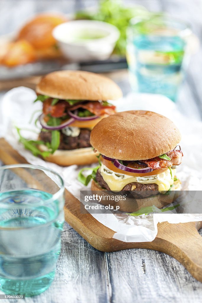 Homemade hamburgers