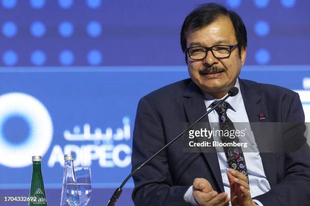 Akshay Kumar Singh, chief executive officer of Petronet LNG Ltd., during a panel session on day two of the Abu Dhabi International Petroleum...