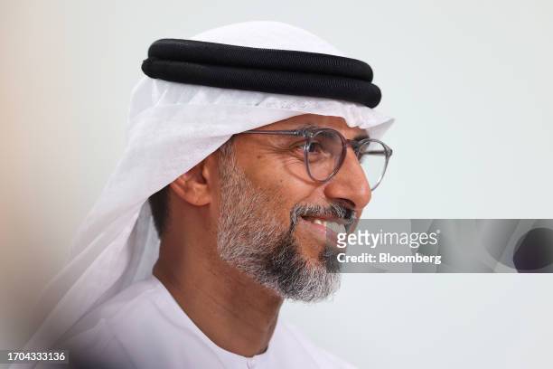 Suhail Al Mazrouei, United Arab Emirates' energy minister, on day two of the Abu Dhabi International Petroleum Exhibition and Conference in Abu...