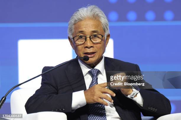 Dwi Soetjipto, chairman of SKK Migas, speaks during a panel session on day two of the Abu Dhabi International Petroleum Exhibition and Conference in...