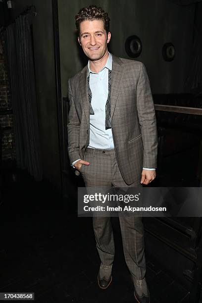 Singer/actor Matthew Morrison poses backstage after his performance at The Sayers Club on June 12, 2013 in Hollywood, California.