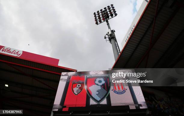 General view of the LED board inside the stadium prior to the Carabao Cup Third Round match between AFC Bournemouth and Stoke City at Vitality...