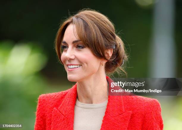 Catherine, Princess of Wales joins a Portage Session for her 'Shaping Us' campaign on early childhood on September 27, 2023 in Sittingbourne,...