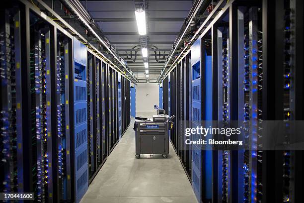 Tool and maintenance box, also known as a "crash cart," stands in the server hall at Facebook Inc.'s new data storage center near the Arctic Circle...