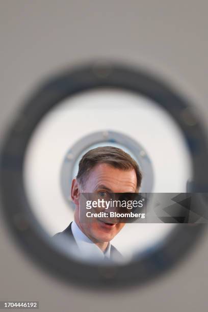 Jeremy Hunt, UK chancellor of the exchequer, on the day three of the UK Conservative Party Conference in Manchester, UK, on Tuesday, Oct. 3, 2023....