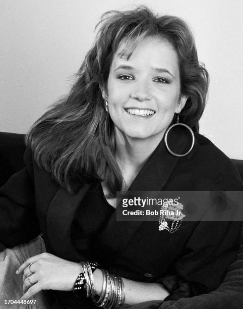 Actress Lea Thompson portrait session, July 24, 1986 in Los Angeles, California.