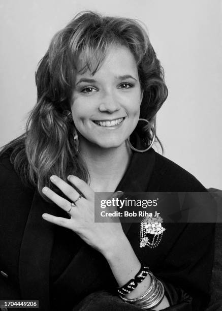 Actress Lea Thompson portrait session, July 24, 1986 in Los Angeles, California.