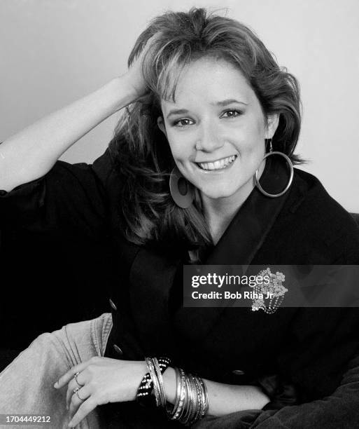 Actress Lea Thompson portrait session, July 24, 1986 in Los Angeles, California.