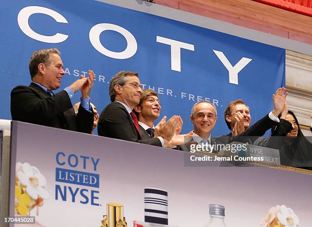 Of Global Research and Development Ralph Macchio, President of Coty Beauty Renato Semerari , Coty SVP of Human Resources Geraud-Marie Lacassagne,...