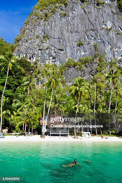 philippines, palawan province, el nido. - el nido stockfoto's en -beelden