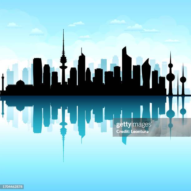 kuwait-stadt (alle gebäude sind vollständig und beweglich) - kuwait stock-grafiken, -clipart, -cartoons und -symbole