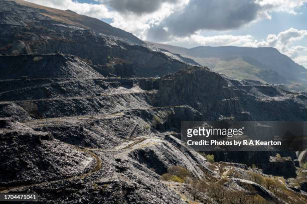 dinorwig quarry, llanberis, snowdonia national park, wales - welsh culture stock pictures, royalty-free photos & images