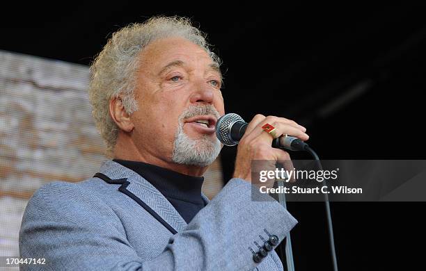 Tom Jones performing at agit8 at Tate Modern, ONE's campaign ahead of the G8 at Tate Modern on June 13, 2013 in London, England.