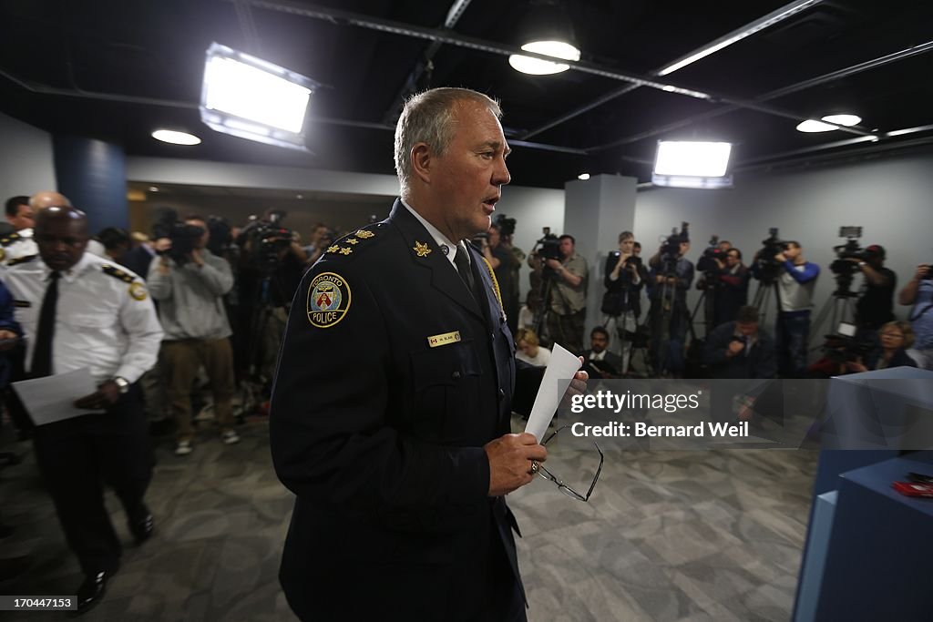 Police Chief Bill Blair Speaking At News Conference About Project Traveller