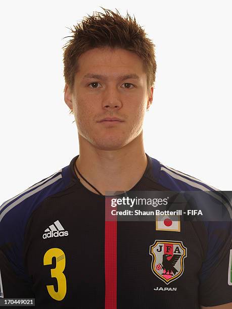 Gotoku Sakai of Japan poses for a portrait at the Kubistchek Plaza Hotel on June 13, 2013 in Brasilia, Brazil.