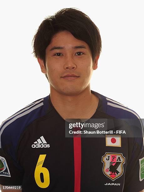 Atsuto Uchida of Japan poses for a portrait at the Kubistchek Plaza Hotel on June 13, 2013 in Brasilia, Brazil.