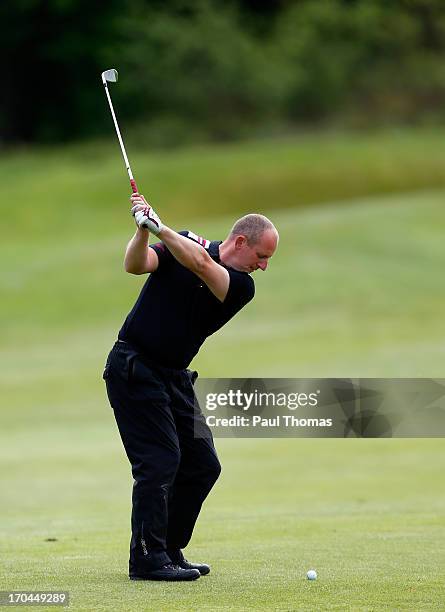 Daniel Greenwood of Forest Pines Golf Club plays a shot on the 10th hole during the third round of the Glenmuir PGA Professional Championship on the...