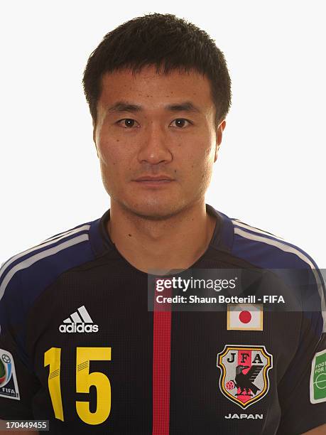 Yasuyuki Konno of Japan poses for a portrait at the Kubistchek Plaza Hotel on June 13, 2013 in Brasilia, Brazil.