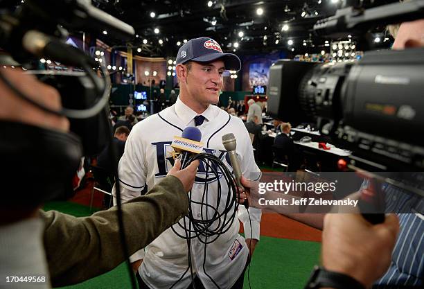 Tampa Bay Rays draftee Nick Ciuffo appears at the 2013 MLB First-Year Player Draft at the MLB Network on June 6, 2013 in Secaucus, New Jersey.