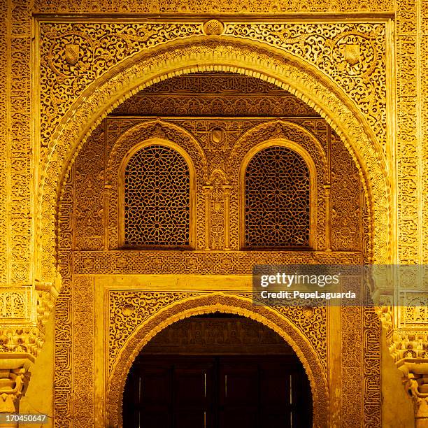 moorish decoration in alhambra - alhambra stock pictures, royalty-free photos & images