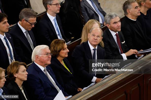 Bundestag President Baerbel Bas, Wife of President Steinmeier Elke Buedenbender, President Frank-Walter Steinmeier, Wife of Chancellor Scholz Britta...