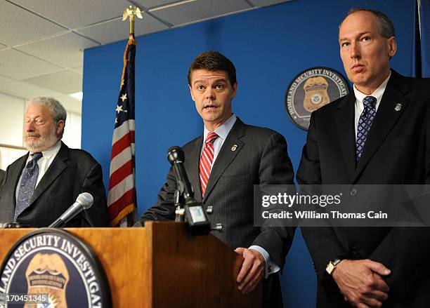 Immigration and Customs Enforcement Director John Morton speaks with the media announcing the seizure of the long-lost "Rosenberg Diary" as Henry...