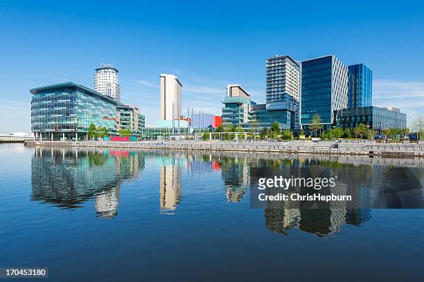 media city uk, salford quays, manchester - manchester england stock pictures, royalty-free photos & images